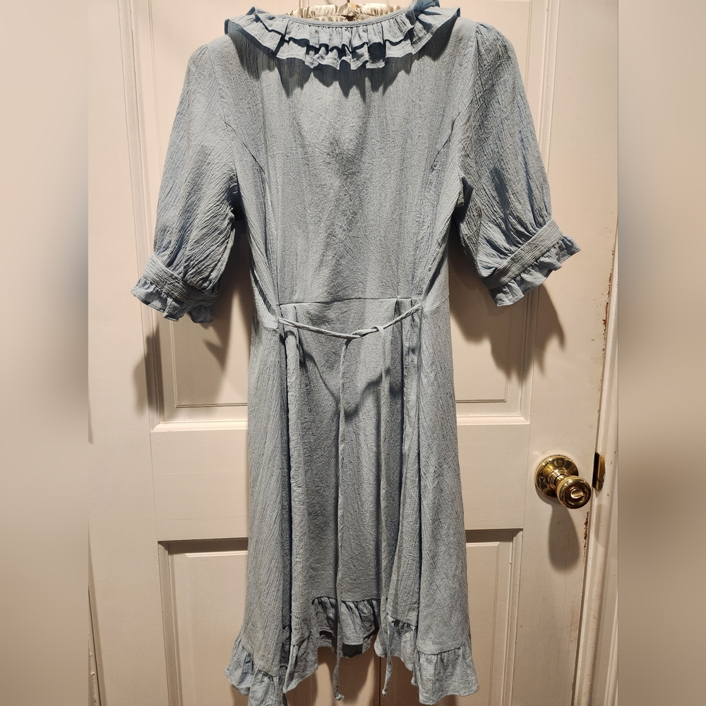 Christy Dawn Light Blue Ruffle Mini Dress XS - Picture 4 of 6